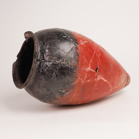 Ancient Egyptian Predynastic Naqada II Black-Topped Pottery Vessel
