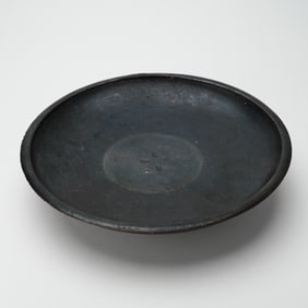 Ancient Campanian Greek Black-Glazed Palmette Plate, 4th Century BCE