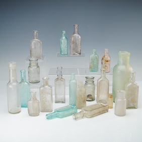 21pc Glass Medicine Bottles