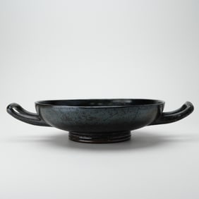 Ancient Italian Bucchero Palmette Bowl, 6th to 5th Century BCE