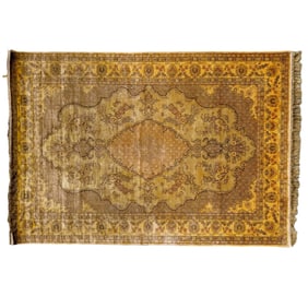 Persian Silk and Wool Medallion Rug