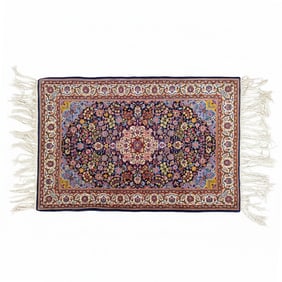 Persian Wool Rug with Central Medallion Design