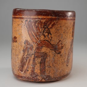 Pre-Columbian Polychrome Cylindrical Vessel