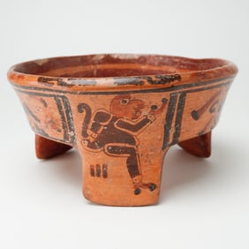 Pre-Columbian Polychrome Tripod Dish