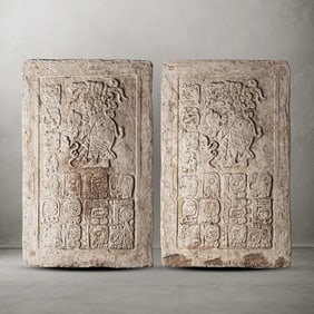 Pair of Antique Pre-Columbian Carved Stone Lintels Reproduction