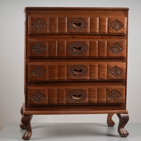 Philippine Colonial Carved Narra Chest of Drawers, 19th-Early 20th Century