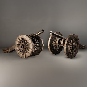 Pair of 19th Century French Military Bronze Signal Cannons