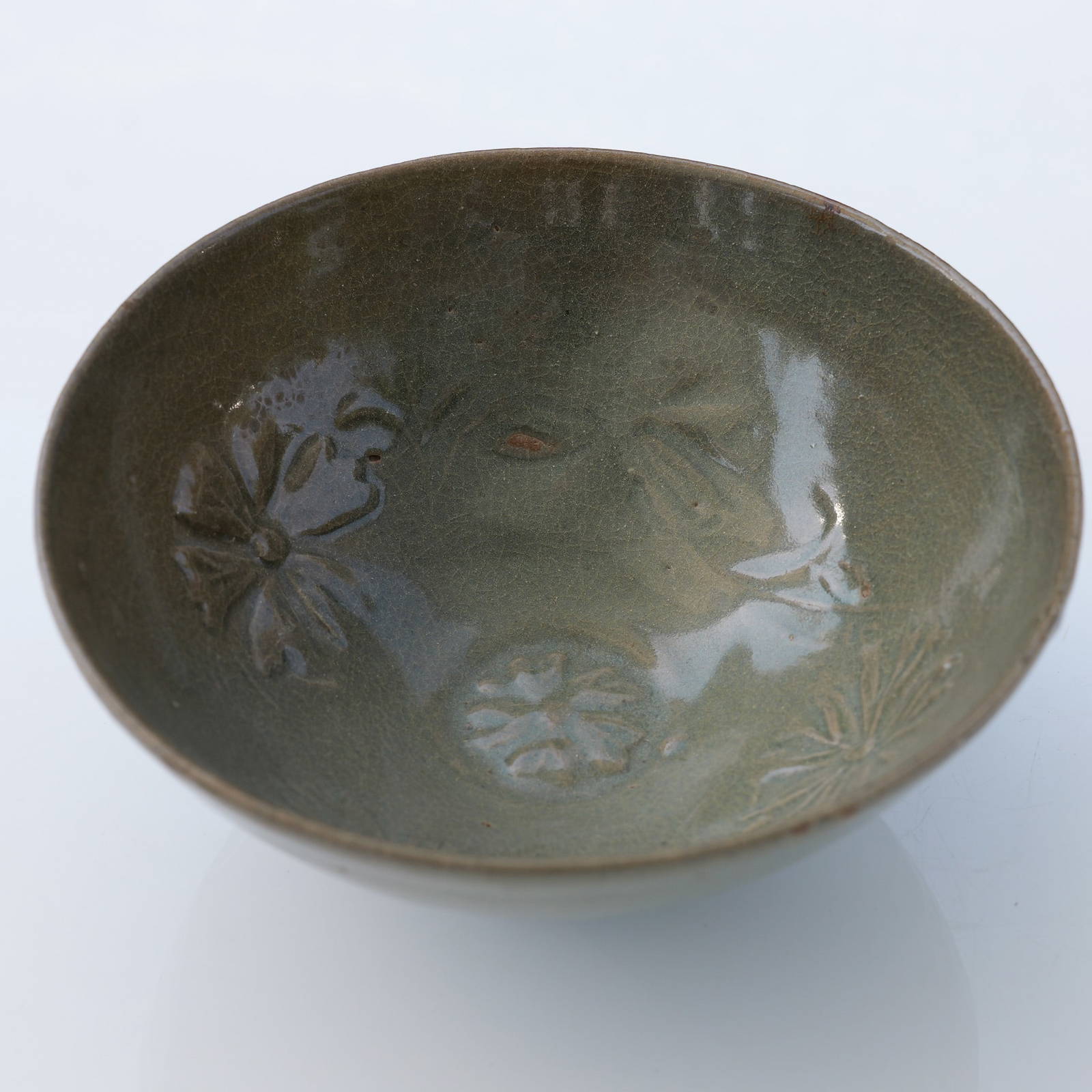 1752 Nanking Cargo Shipwreck Chinese Celadon Ware Ceramic Floral Bowl