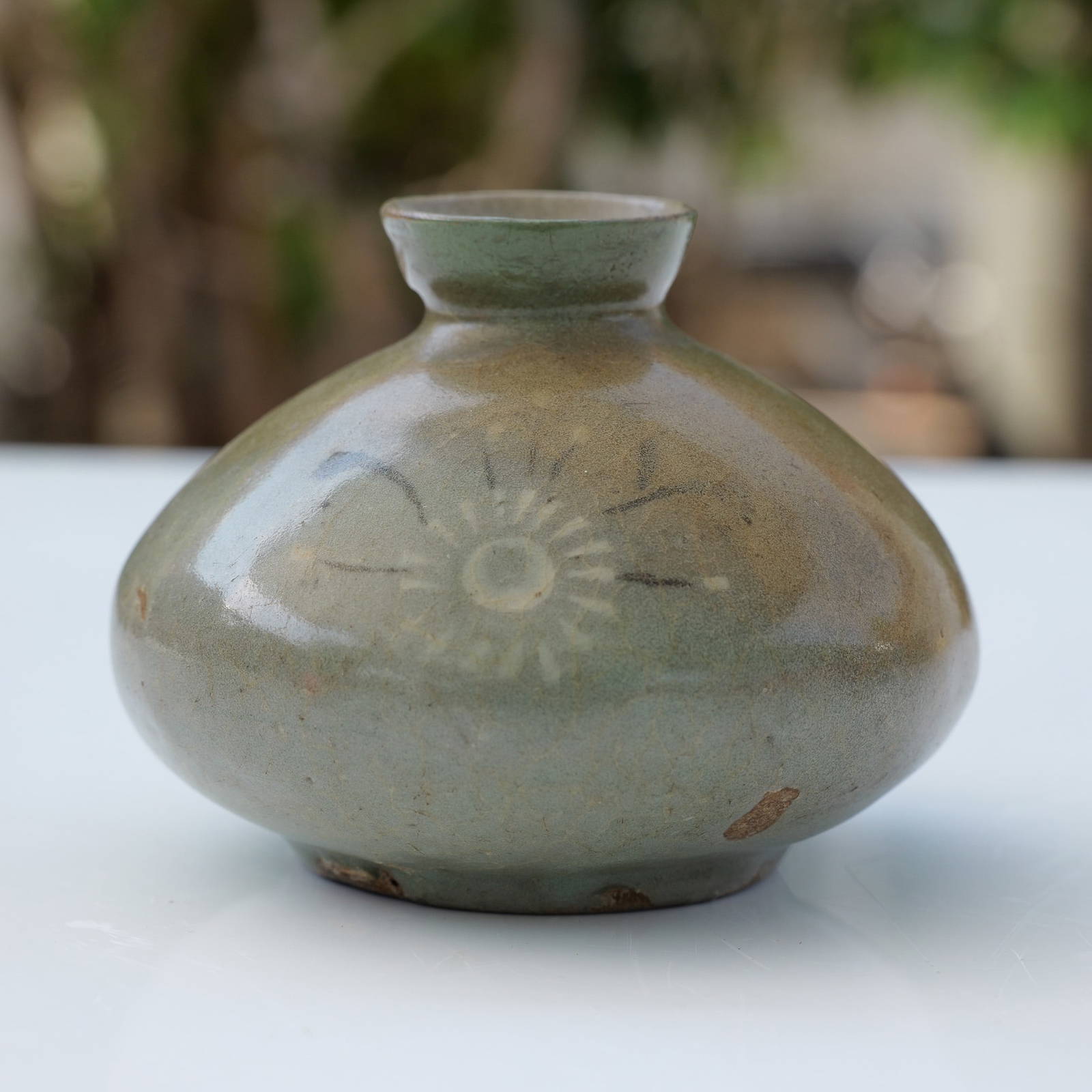 1752 Nanking Cargo Shipwreck Chinese Celadon Ware Ceramic Oil Bottle