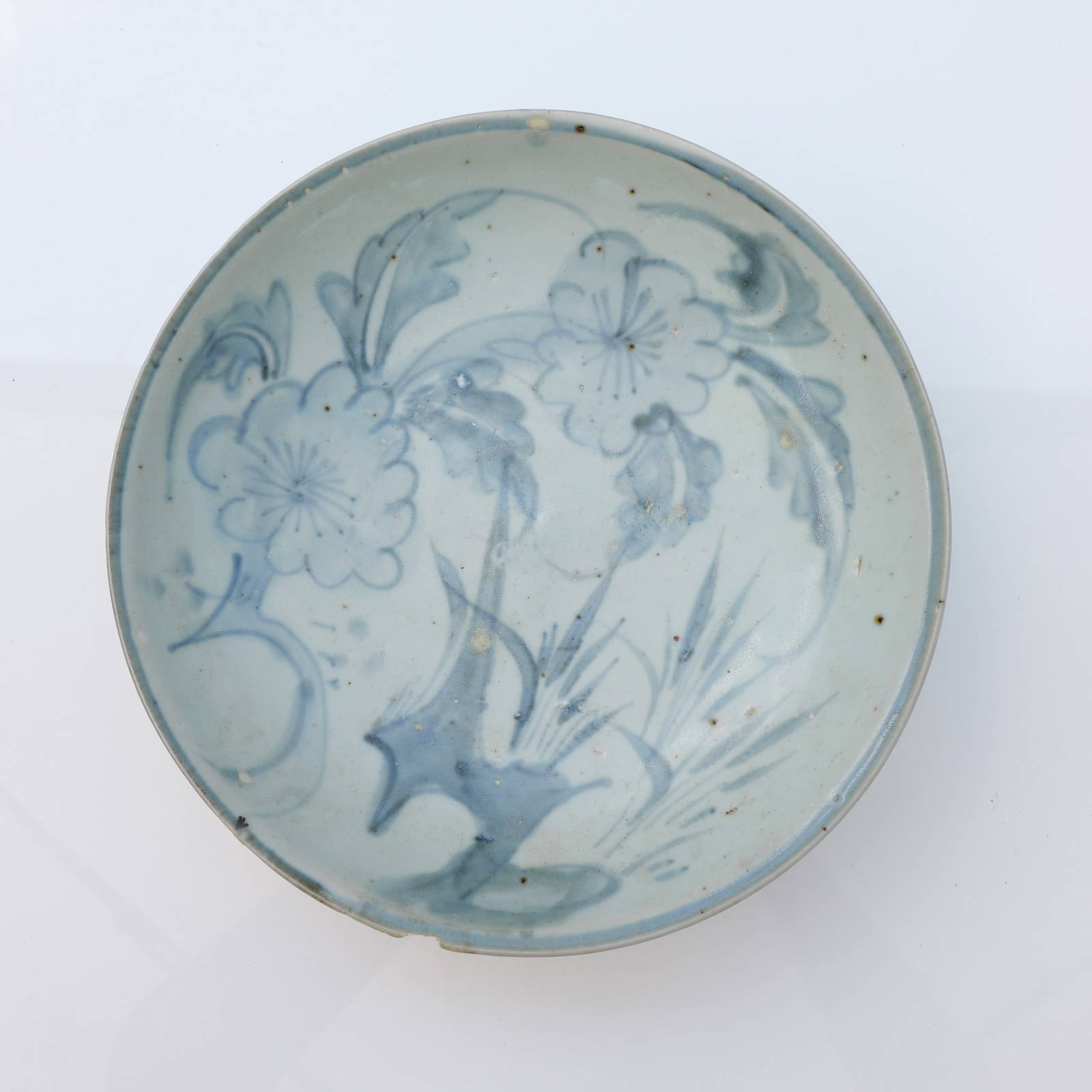 1752 Nanking Cargo Shipwreck Chinese Blue and White Floral Swatow Ware Dish