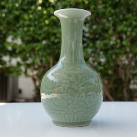 Chinese Jingdezhen Celadon Porcelain Vase