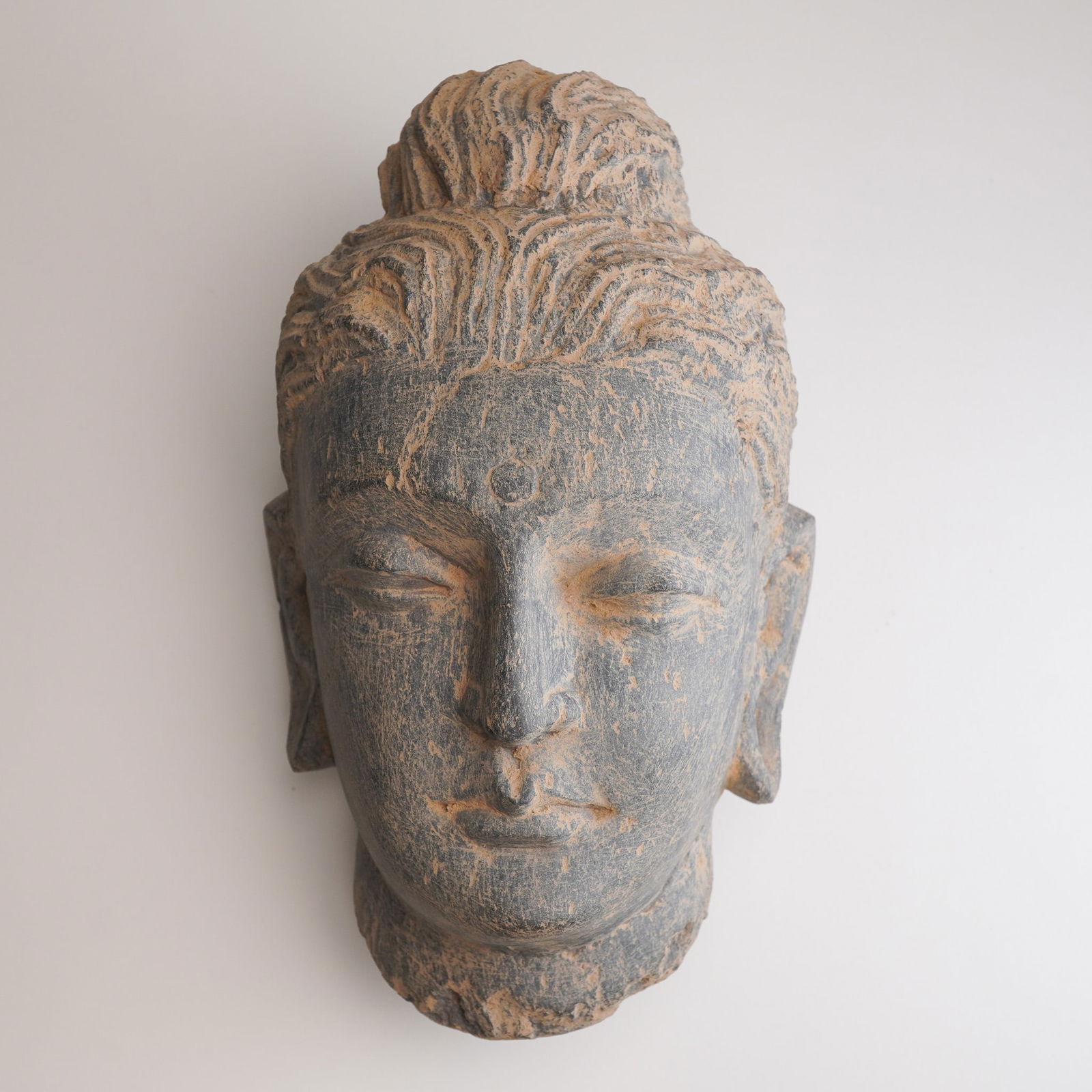 Cambodian Carved Stone Buddha Head, 1st to 5th Centuries CE (1 of 8)