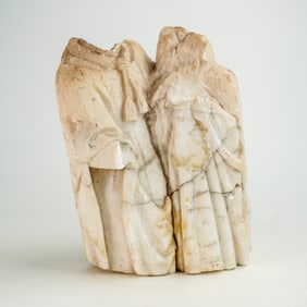 Carved Stone Sculpture of Two Figures