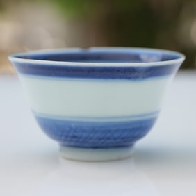 Japanese Blue and White Porcelain Tea Bowl
