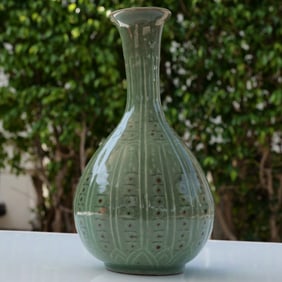 Korean Celadon Floral Vase