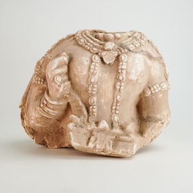 Ancient Asian Carved Stone Torso Fragment 9-13th c.