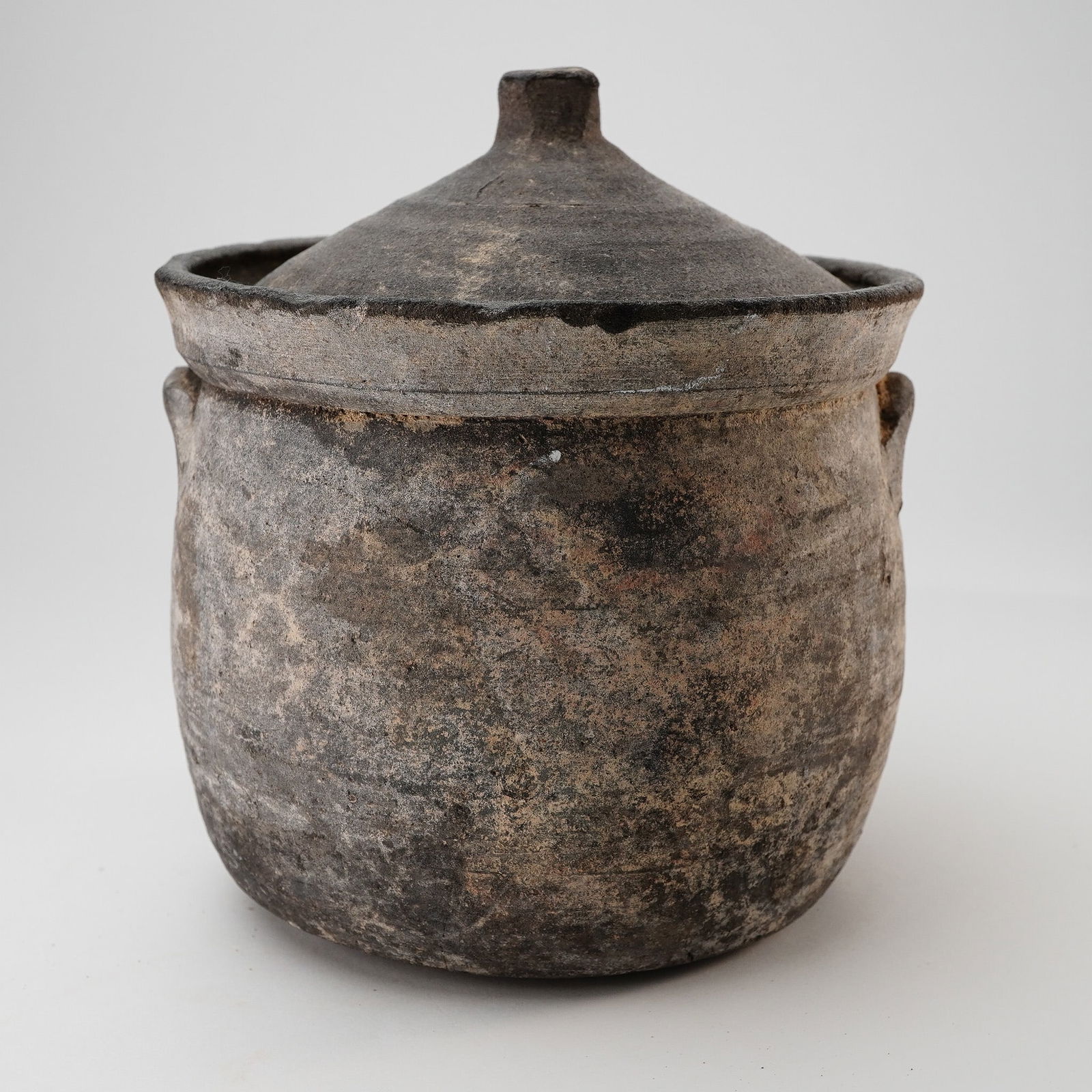 Ancient Asian Pottery Lidded Cooking Pot (1 of 6)