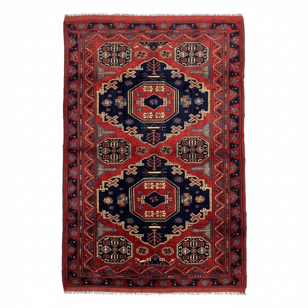 Caucasian Kazak Hand-Knotted Wool Rug (1 of 9)