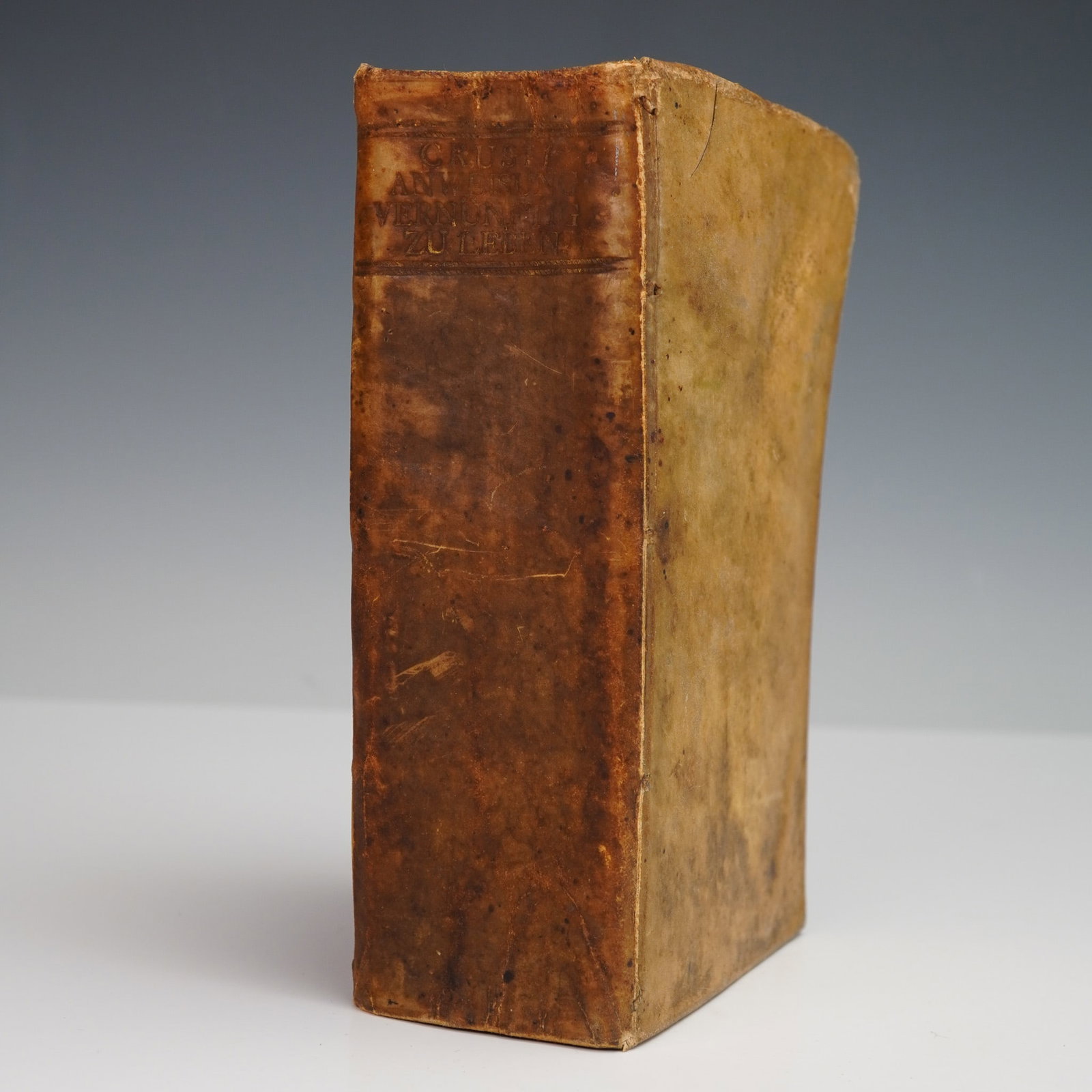 Christian August Crusius German Book, Anweisung Vernunftig Zu Leben: This German book titled "Anweisung Vernunftig Zu Leben" was authored by Christian August Crusius and published in Leipzig by Johann Friedrich Gleditsch in 1751. Written by the distinguished theologian
