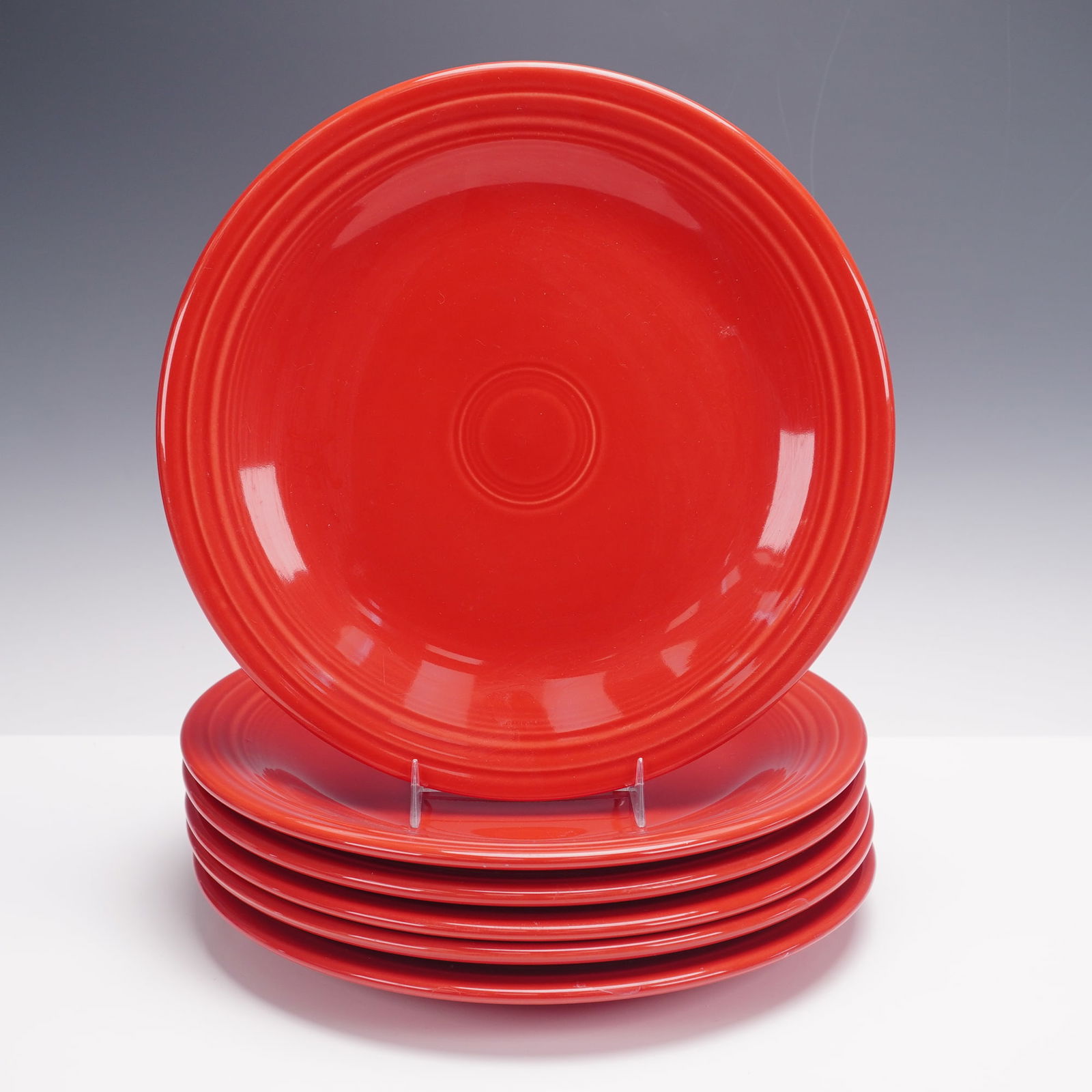 6pc Homer Laughlin Fiesta Ware Plate Set in Original Red Glaze (1 of 4)