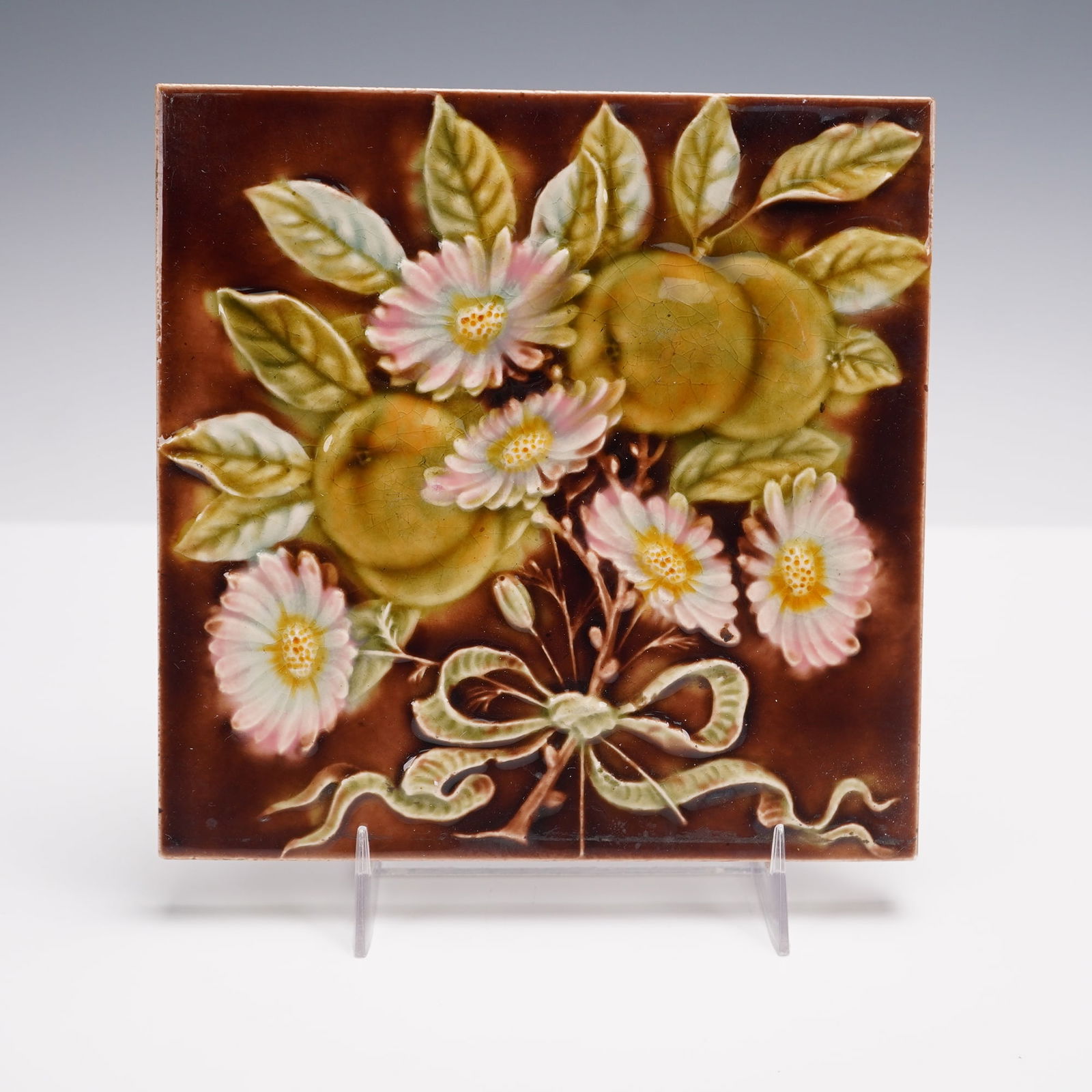 Gibbons Hinton & Co. Antique Apple and Flower Bouquet Fireplace Tile, 700 (1 of 4)