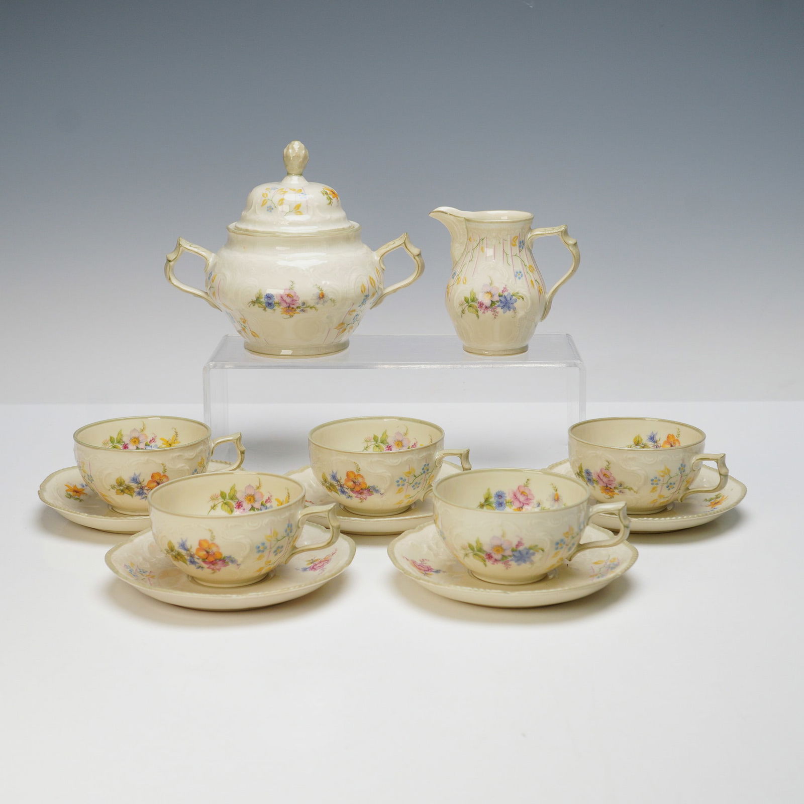 13pc Rosenthal Continental Floral Tea Set, Cups, Saucers, Creamer, Sugar (1 of 10)