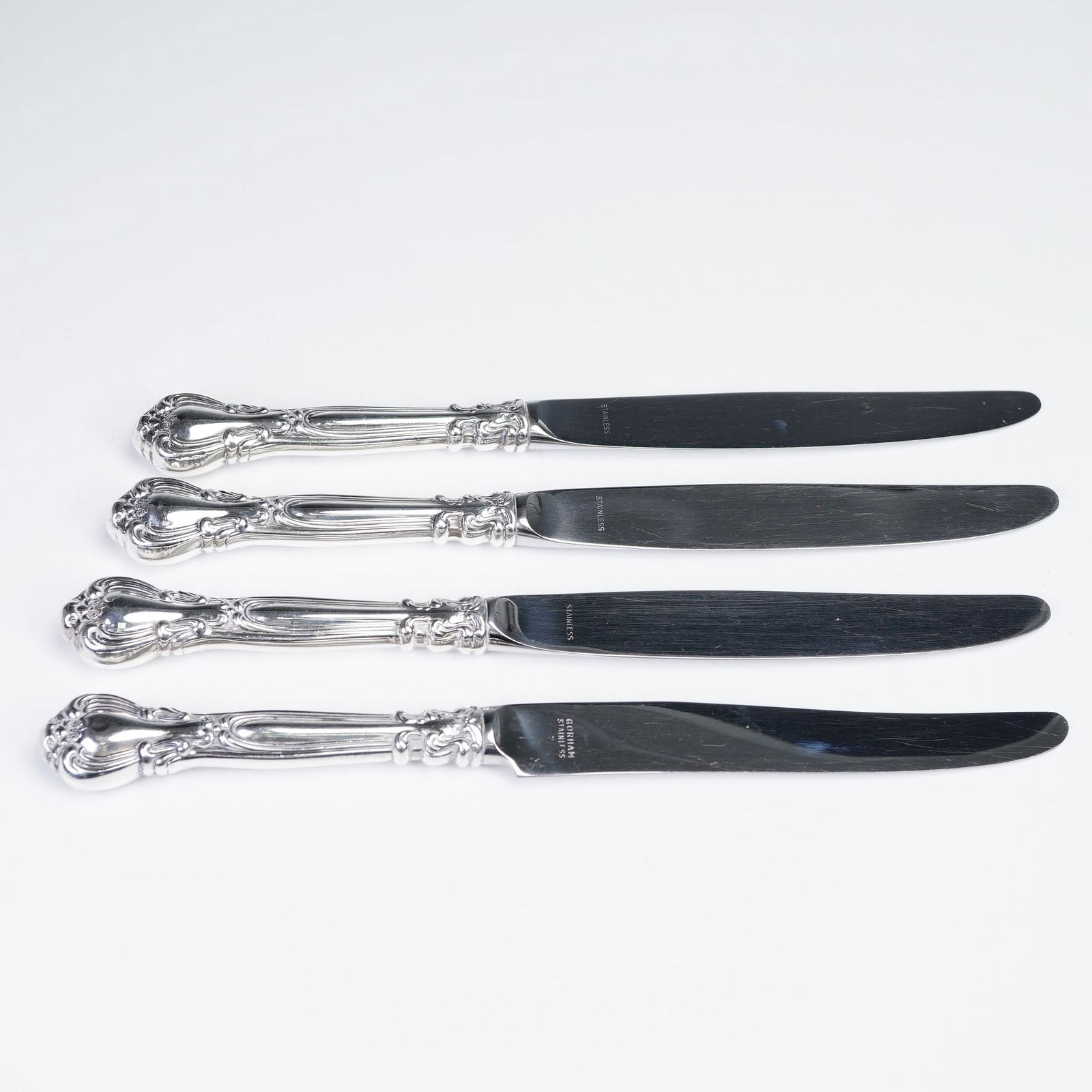 4pc Gorham Sterling Silver French and  Modern Hollow Knives, Chantilly (1 of 4)