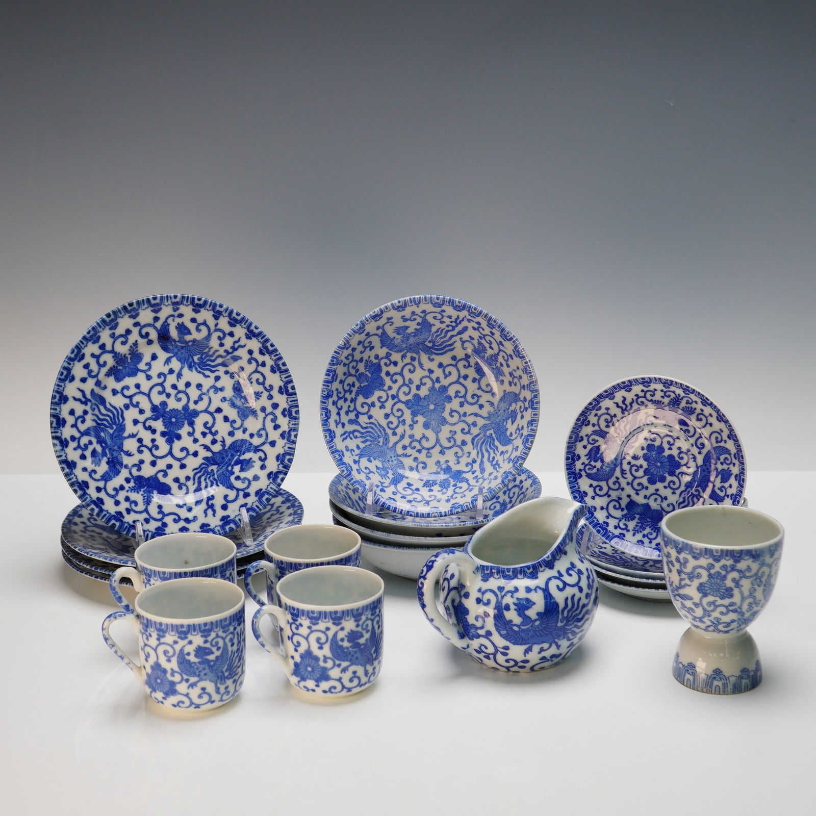 18pc Japanese Phoenix Bird Porcelain Tableware Set (1 of 5)