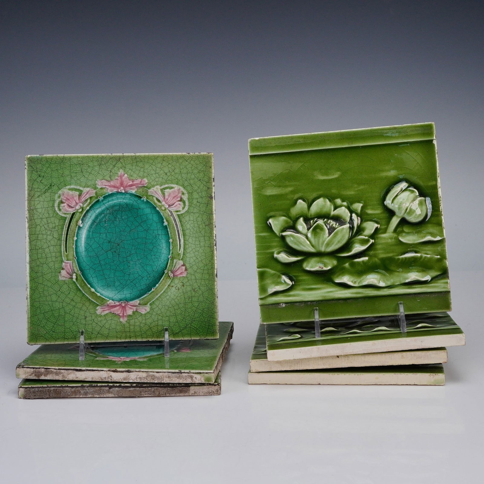 7pc Pond Themed Art Pottery Tiles (1 of 6)