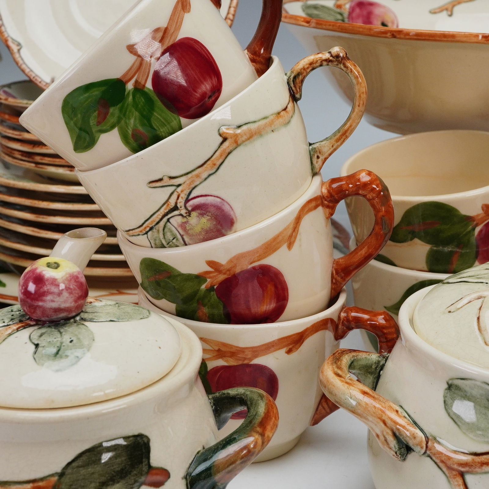 42pc Apple Pattern Hand Painted Dinnerware Set (1 of 4)