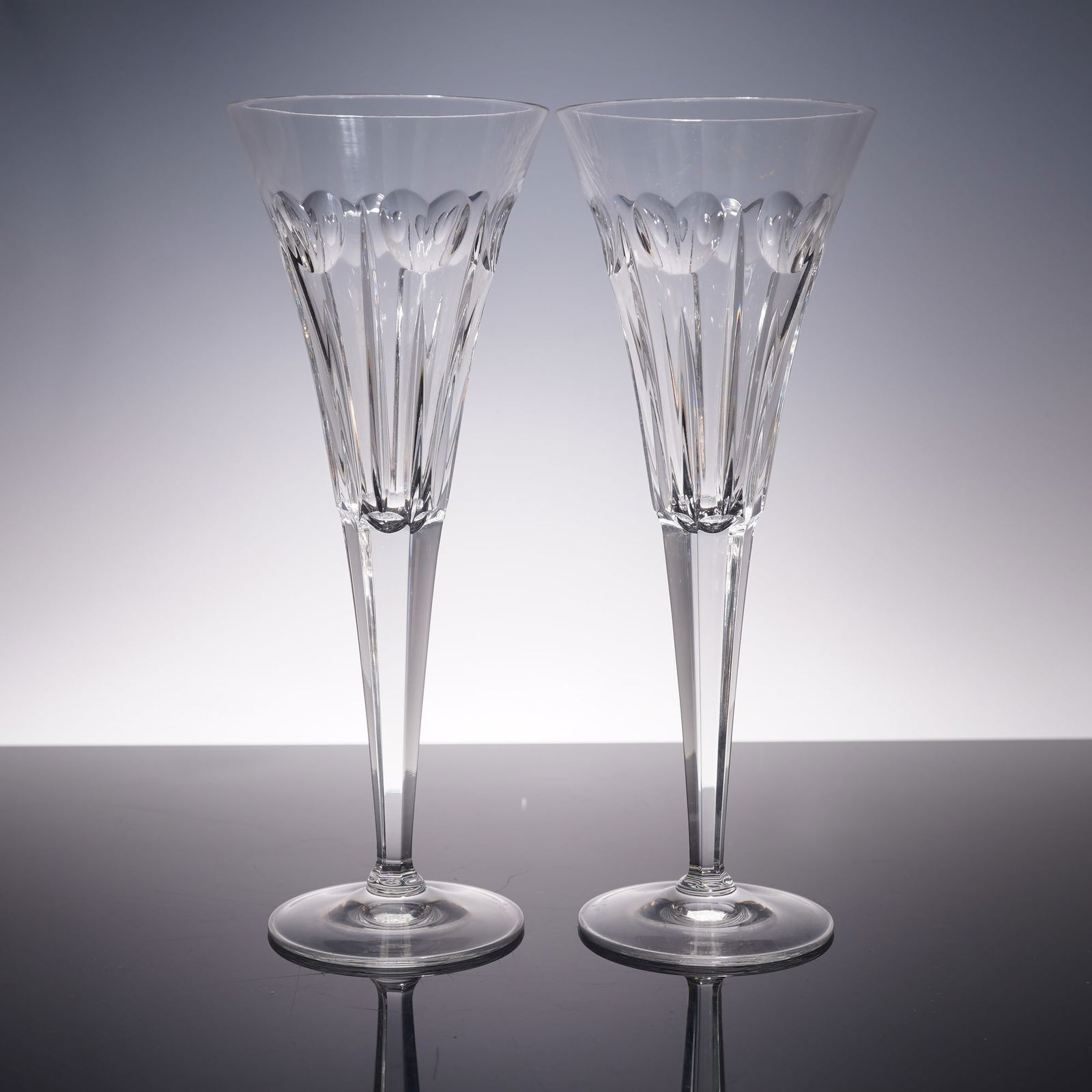 Pair of Waterford Champagne Flutes, Millenium, Love (1 of 6)