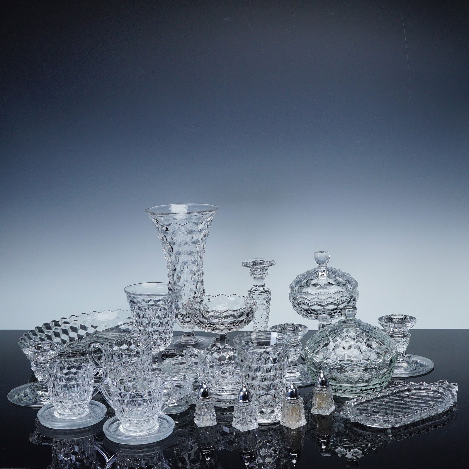 25pc Fostoria American Clear Pattern Glassware (1 of 7)