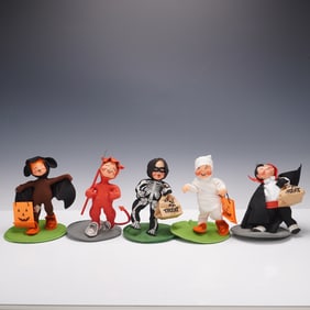 5pc Annalee Halloween Trick or Treat Figures