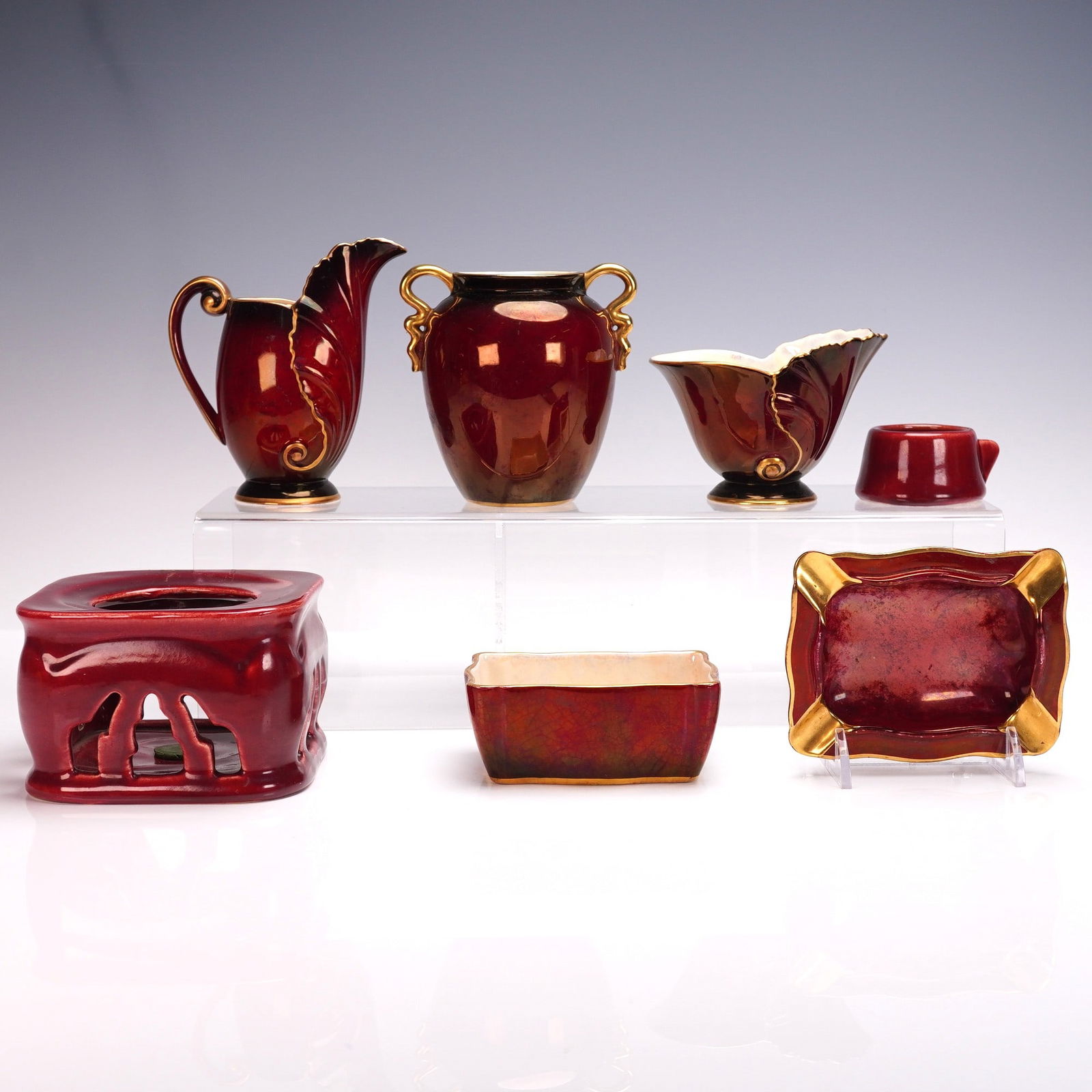 7pc Carlton Ware Rouge Royale and Camark Pottery Pieces, 363-86 (1 of 6)