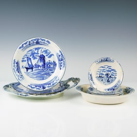 8pc Vintage Blue and White Plates, Holland Delft and Royal Bonn