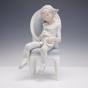 Lladro Porcelain Matte Figurine, Young Harlequin 01011229