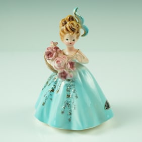 Josef Originals Porcelain Figurine, Girl with Basket of Roses