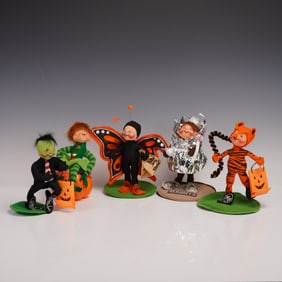 5pc Vintage Annalee Halloween Dolls