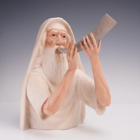 Ispanky Porcelain Sculpture, Moses Blowing the Shofar