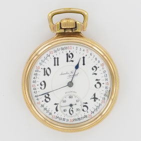 Illinois Watch Co Santa Fe Special Montgomery Dial Gold Filled Pocket Watch