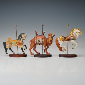 3pc Franklin Mint Porcelain Carousel Figurines