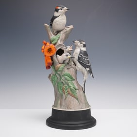 Boehm Porcelain Figurine, Downy Woodpeckers 427