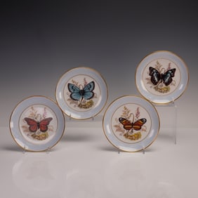 4pc Krautheim & Adelberg Decorative Butterfly Plate Set
