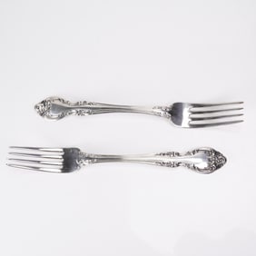 2pc Gorham Sterling Melrose Dinner Forks