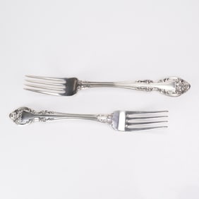 2pc Gorham Sterling Melrose Dinner Forks