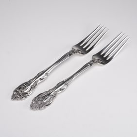 2pc Gorham Sterling Silver La Scala Dinner Forks