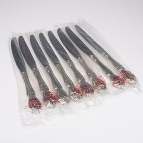 8pc Gorham Sterling Silver Melrose Pattern Dinner Knives