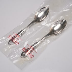 2pc Gorham Sterling Silver Melrose Teaspoons