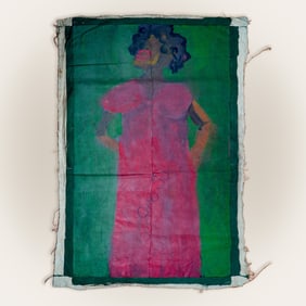 Large Unstretched Oil on Canvas Portrait of Koko Taylor w/ Autograph