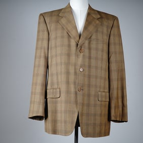 Luxury Valentino Uomo Wool Plaid Sport Coat, Size 41